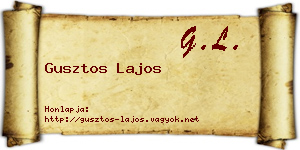 Gusztos Lajos névjegykártya